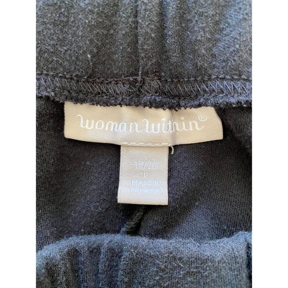 Woman Within Black A-Line Midi Skirt 18/20 L Soft Cotton Blend Flared Design - Picture 4 of 8